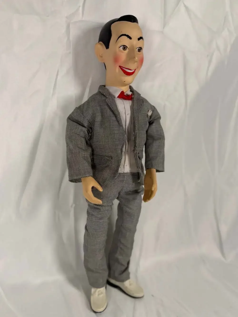 Vintage 1980s Pee-Wee Herman Pull String Talking Doll with Grey Suit